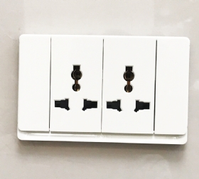Ổ cắm đôi 3 chấu trắng V10
